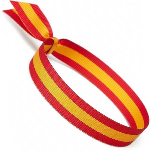 Pulsera De Tela Colores de la Bandera de España 1 pulsera 32 cm x 1,5 cm