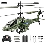 Apache RC Helicopter Toy for Adults, 2.4GHz Remote Control Helicopter Drone with 2 Batteries, LED Lights, One Key Take Off/Landing, Altitude Hold, Indoor Flying Toy Gifts for Kids Boys 8+ Green