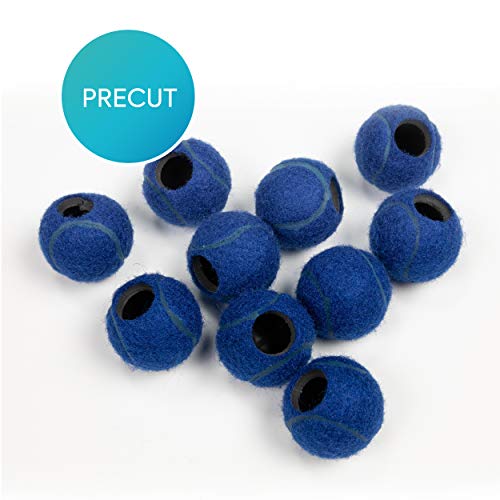 Image of Bouncyband Fuzzy Feet School Chair Glides, Blue, Pack of 48 - Works with Most School Chairs with a Leg Base up to 1.25 inch Diameter - School Chair Feet Covers for Quiet Classrooms and Floor Protection