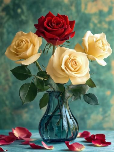 Diamond Painting Rose Cadeau Femme : Kit DIY Broderie Diamant Adulte 70x95cm