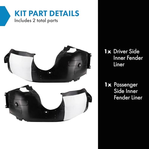 Image of TRQ Inner Fender Liner Set Compatible with 2020 Hyundai Sonata HY1248183 HY1249183