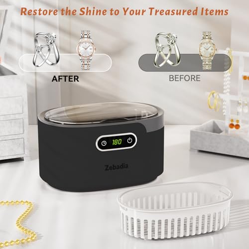 ZEBADIA Ultraschallreinigungsgerät 600ml Ultraschallreiniger Ultraschallgerät für Reinigung von...