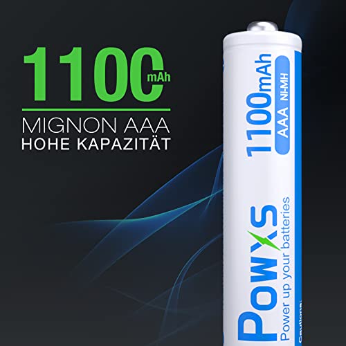 POWXS Micro batteria AAA 1100 mAh precaricata 1,2