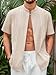 Mens Short Sleeve Guayabera Shirts Linen Cotton Button Up Banded Collar Mexican Cuban Wedding Shirt Summer Beach Tops