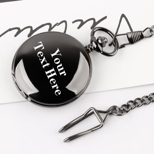 Image of Mens Pocket Watch Skeleton Mechanical Hand Winding Half Hunter Silver Black Golden Case Roman Numerals with Gift Box