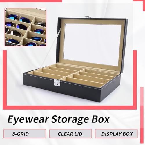 Boîtier de rangement de lunettes haut de gamme avec 8 emplacements