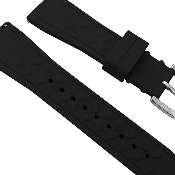 HiCycle2 Rubber Watch Band Strap Replacement For IWC Pilot Portuguese Schaffhausen 20mm 21mm 22mm Quick Release Watch Strap (Black, 20mm) by HiCycle2 - Used condition - Image 3