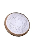 Steel Tongue Drum, Carbon Steel Hollow Drum 13 Inch 15 Tone Steel Tongue Drums(13 inch white)