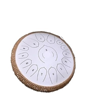 Steel Tongue Drum, Carbon Steel Hollow Drum 13 Inch 15 Tone Steel Tongue Drums(13 inch white)