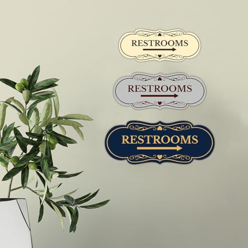 Panneau flèche droite pour toilettes de restaurant chic L - 3