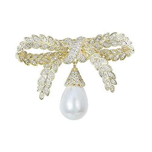 Image of Elegant Love Bow Brooch Micro Pave Cubic Zirconia Bowknot Wedding Bride Mother Brooch Pin Ribbon Shape Jewelry Brooch Breastpin