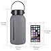 MIU COLOR Large Glass Water Bottle - 30oz Wide Mouth Glass Water Bottle with Silicone Sleeve Borosilicate Glass Bottles Leak Proof (Grey)