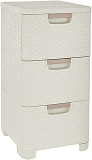 CURVER STYLE Drawer Tower, Cream, 37.8 x 32.8 x 60 cm