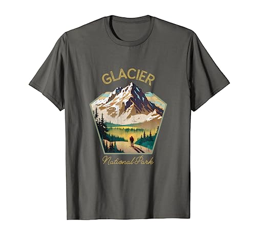 Glacier National Park Retro Clothing - Recuerdo Camiseta