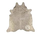 Sunshine Cowhides 100% Genuine Metallic Gold On Off White Cowhide Rug - Modern Style Animal Skin Rug & Floor Carpet for Living Room, Bedroom, Kitchen & More - Extra Large (6x7-8 Ft.)