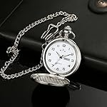 BOSHIYA Smooth Quartz Pocket Watches for Men Classic Arabic Digital Luminous Dial & Day Date Pocket Watch with Chain Christmas Graduation Birthday Gifts - Image 3