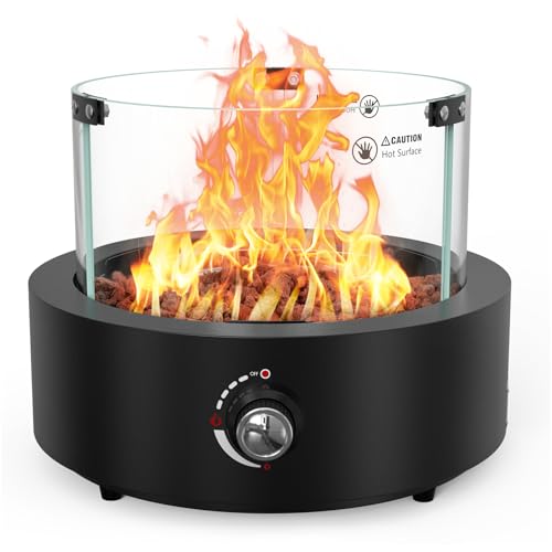 ONLYFIRE OUTDOOR LIVING 15.7" Portable Propane Gas Fire Pit Side-Mounted,