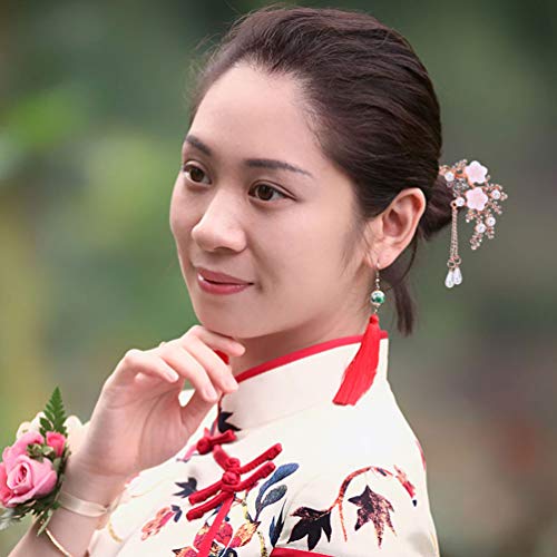 Beaupretty 2 peças de palitos de cabelo vintage, pauzinho de cabelo chinês retrô com borla de flor d