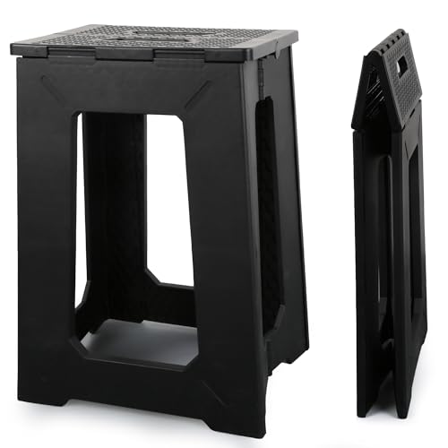 ProTraverse Foldable Small Waterproof Plastic Corner Stool for Bathroom - Foldable Non-Slip Shower Bench/Bathtub Stool for The Adults&Elderly Holds Up to 330 lbs 17.7 inches