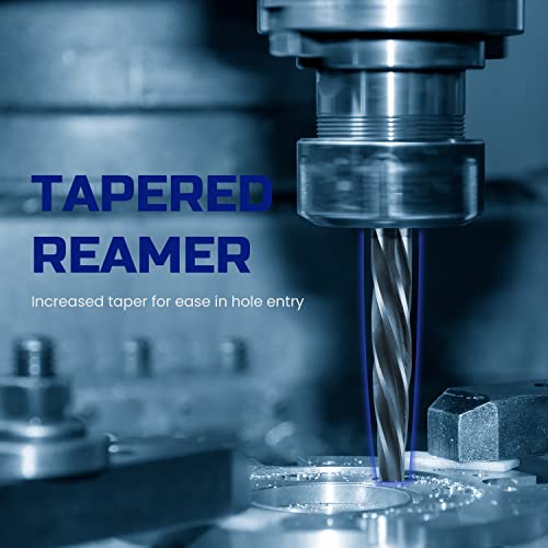 Lichamp Reamers Set For Metal, Taper Reamer Drill Bit For Steel For 3/8 1/2 5/8 3/4 Inches Hole M2 Hss Chucking Bridge Steel Reamers #TOP1