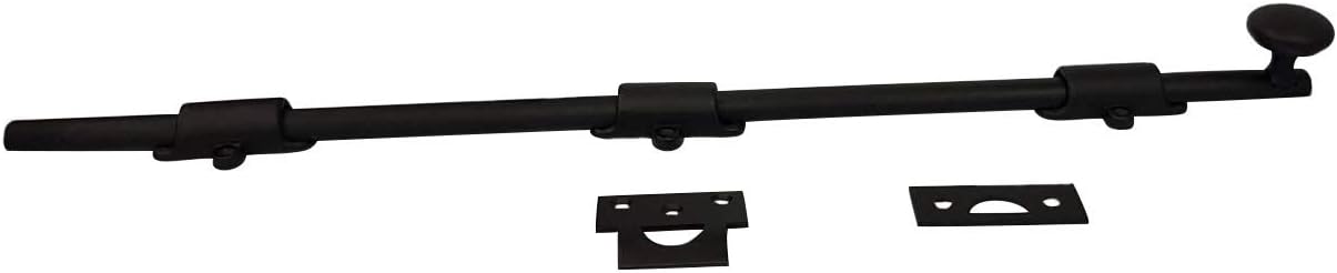 QCAA Dutch Door Bolt, Solid Brass, 24", Matte Black, Made in Taiwan, 1 Pack
