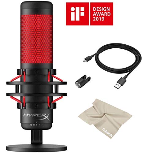 2020 Latest HyperX QuadCast - USB QuadCast Gaming Condenser Microphone, PC, PS4, Mac,Podcasts, Twitch, YouTube with GalliumPi Bundles