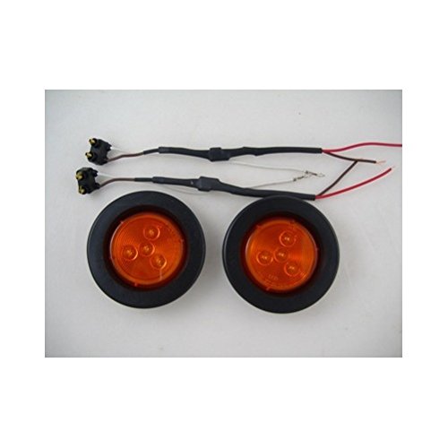 United Pacific Amber 2.5" Round 4 Led Mini Custom Flasher Park Turn Signal Light Kits #TOP15