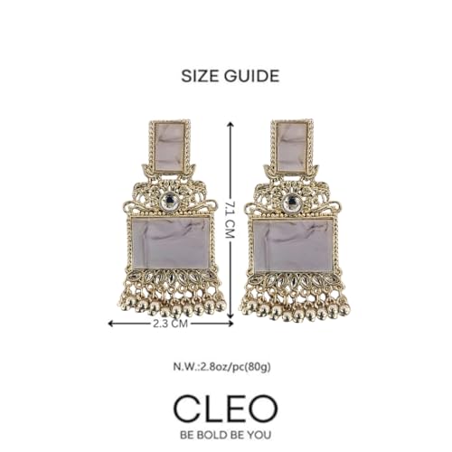 Image of Premium Oxidized Gold Chunky Jhumki Earrings for Women - Heavy Statement Jhumka with Long Chain & Ghungroo Drops | Anti-Tarnish Hypoallergenic Mirror Finish | Bridal, Navratri, Garba, Diwali