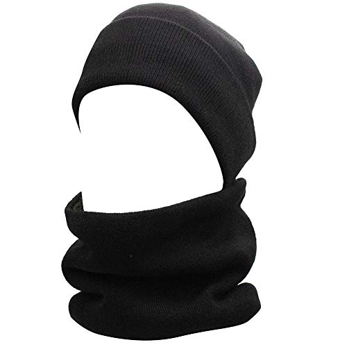 Mens Winter 3 Pieces Set Scarf Skull Beanie Hat Cap Touch Screen Gloves Mittens #TOP5