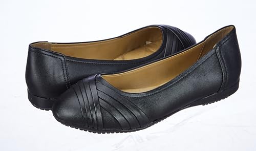 Image of Bata Comfit Womens Pleated Ballerina Ballerinas (5516780), Black, 3