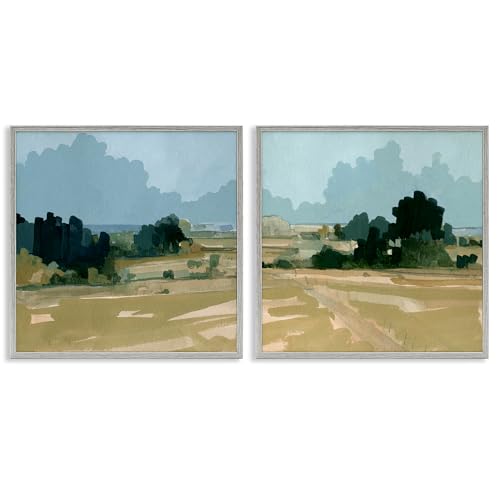 Peaceful Rural Landscape, 24 x 24 Inch Framed Giclée Print Set