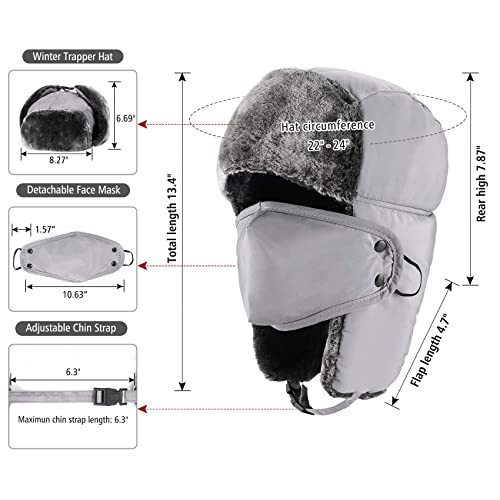 Image of mysuntown Winter Hats for Women Men Trapper Ushanka Hat with Ear Flaps