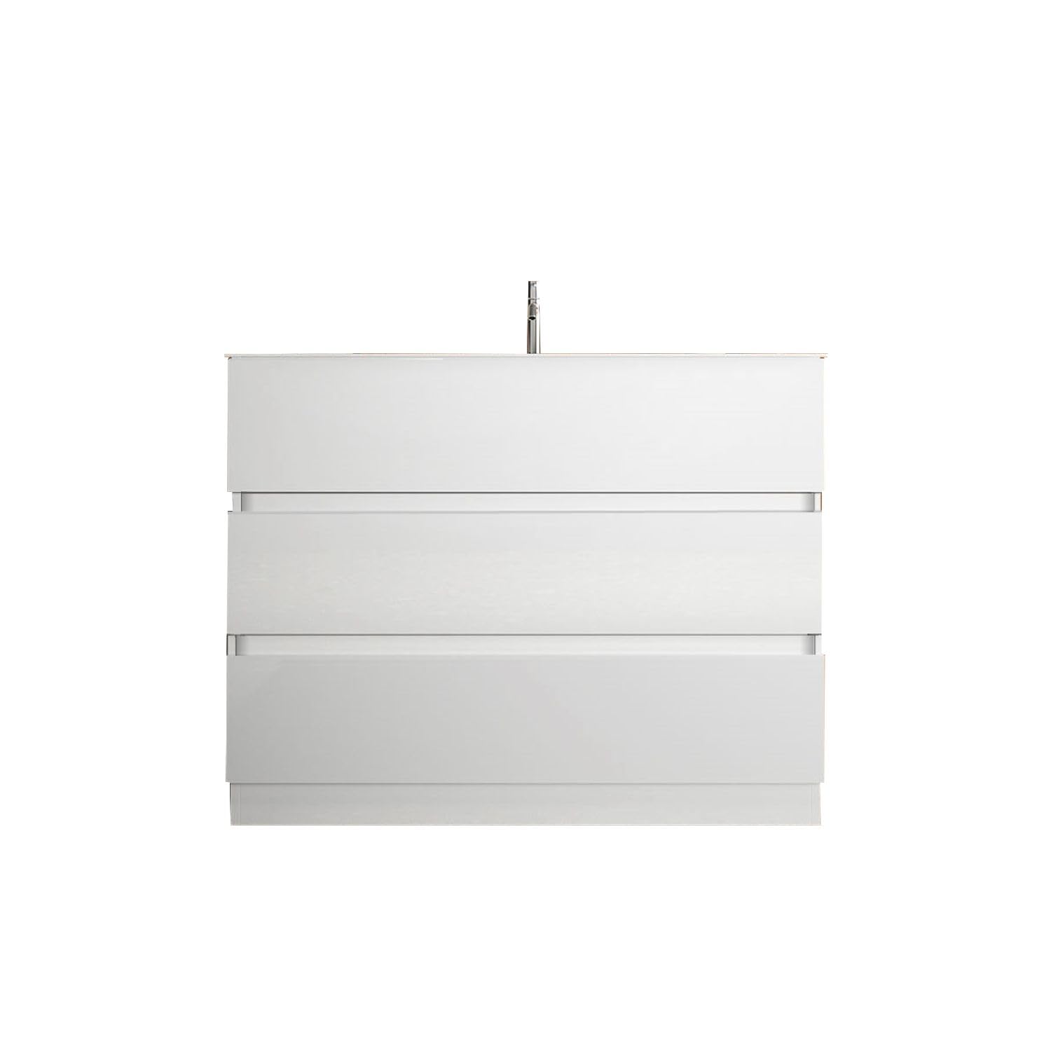 Web Convenienza Mobile Bagno con Cassetti Moderno - Mobiletto Lavandino Bagno - Colore Bianco Lucido - Base a terra 3 cassetti - 100 cm