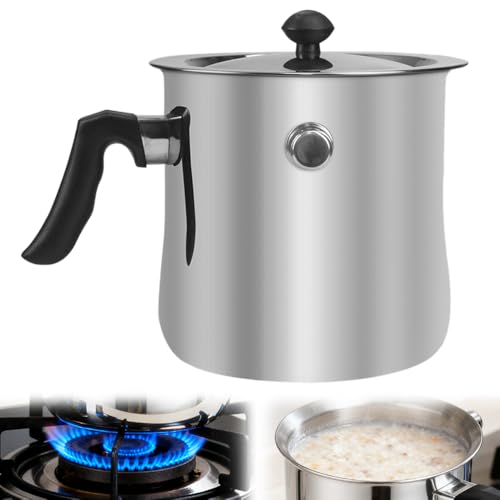 SGZIOO 1 5 L Milchtopf Induktion Doppelwandig Simmertopf Induktion Milchkochtopf mit Pfeife Bakelitgriff Edelstahl Wasserbad Topf Schmelztopf Puddingtopf für Gas Elektro