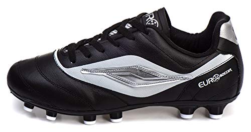 Chuteira Adulto Couro Futebol Campo 4614CA - AS099 Cor:Preto-Branco;Tamanho:34