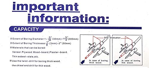 Luomorgo 1 3/16\" to 12\" Adjustable Hole Saw Circle Cutter Drill Bit Tool Saw Round Cutting for Drywall Wood - Thumbnail 5