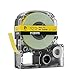 Epson LABELWORKS 212BYPX Genuine PET (Polyester) Tape Cartridge - Black on Yellow Industrial Label Maker Tape - 1/2