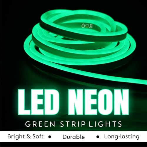 Image of DOJI 5 Meter neon Light Strip | Waterproof led Strip Lights for Decoration | neon Strip Light for Customized Name | Rope Light for Indoor, Outdoor, Gaming Room, Tv (Green)