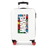 Marvel Action Marvel Maleta de Cabina Blanco 38x55x20 cms Rígida ABS Cierre de combinación Lateral 34L 2,66 kgs 4 Ruedas Dobles Equipaje de Mano