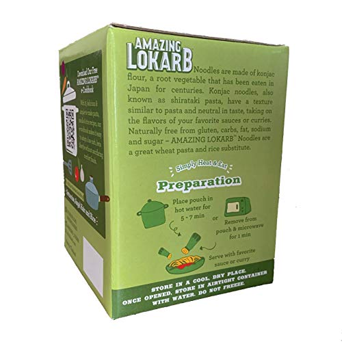 AMAZING LOKARB Shirataki Noodles (Konjac Noodle) 2X Bundle - No Odor Gluten Free - Ideal For Ketogenic Diet (Spaghetti, 12 Pack) - Thumbnail 4