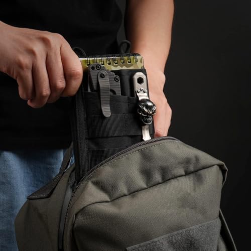Image of VIPERADE VE18 EDC Pouch, Pocket Organizer for Men, EDC Pocket Organizer, 3 Slots with 2 Zipper Pockets, Multitool Pouch (Black Camo)