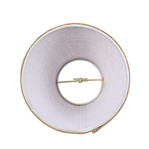 Alucset Double Mesh Small Lamp Shade Clip On Bulb Set Of 2 For Candelabra Bulbs, Barrel Fabric Lampshade For Table Chandelier Wall Lamp 4X7X6 Inch, 2 Pcs Pack (Brown) #TOP3