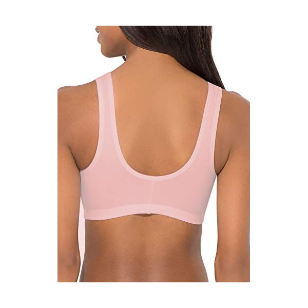 Fruit of the Loom Women's Comfort Front Close Sport Bra with Mesh Straps, Blushing Rose, 36