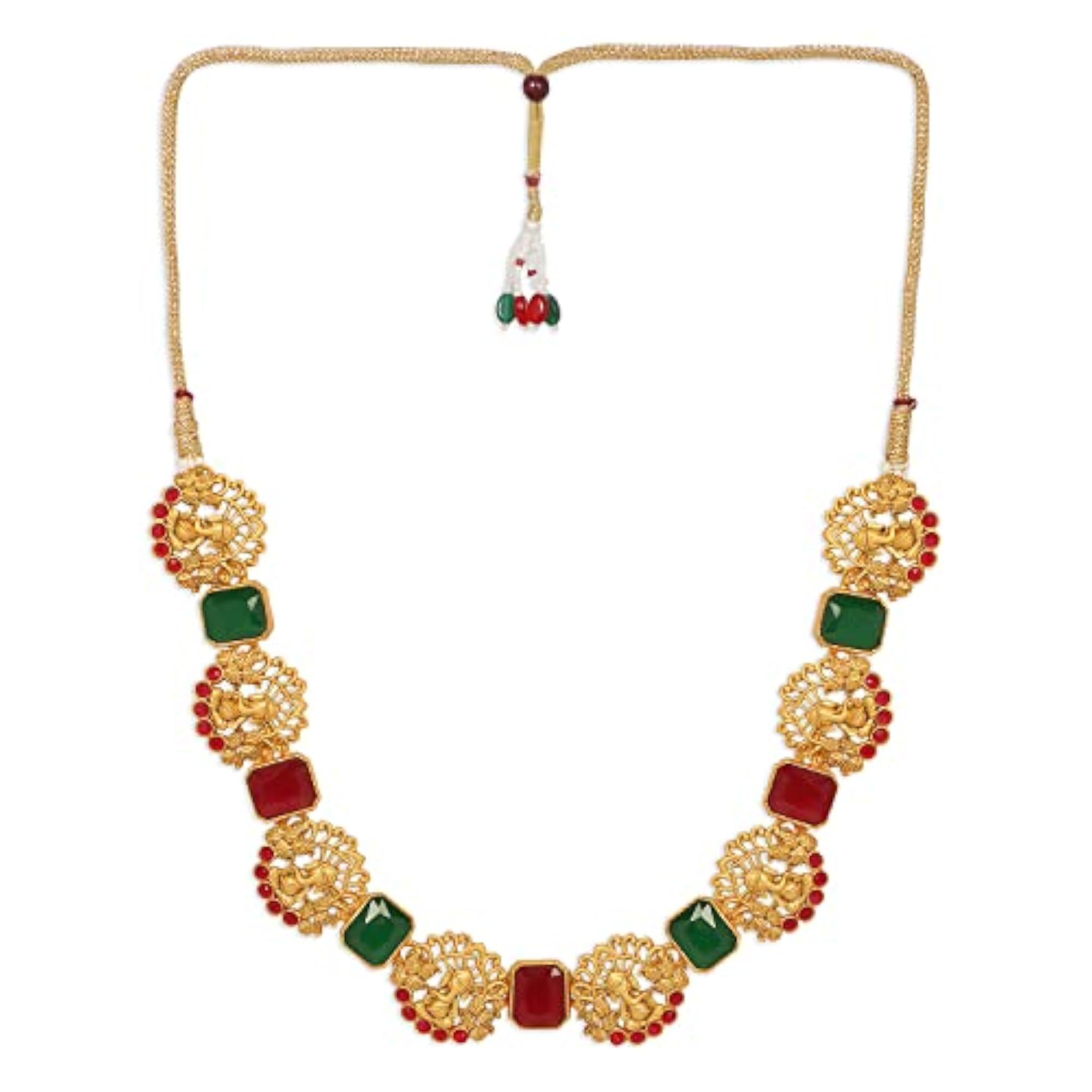 Matte Plated Goddess Saraswati Temple Jewellery Set