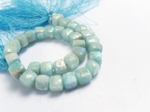 Amazonite faceted cubes 7.5mm le cadeau idéal pour amateurs de lithothérapie - 2