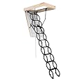 STAIRLUXE L-COMP Metal Scissor Loft Ladder, 31.5 in x 23.5 in, Up to 10 ft. Attic Stairs