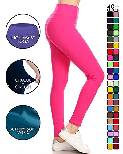Image of Leggings Depot High Waisted Leggings for Women Buttery Smooth & Soft Women's Solid Yoga - Reg, Plus, 1X3X, 3X5X