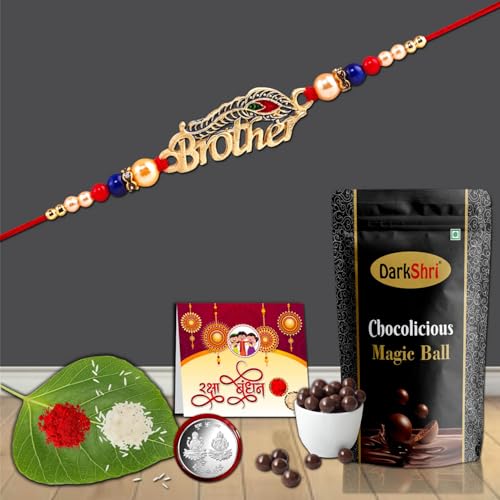 Image of Darkshri Rakhi+Brother+Chocolate+Gretingcard+Rolichawal+Gift+RakhiforBrother+RakhiCombo++RakhiSet+RakhiwithChocolate