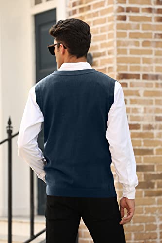 MNCEGEER Mens Knitwear Vest Sleeveless Casual V Neck Slim Fit Pullover Knitted Sweater4