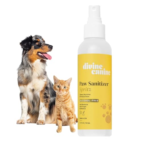 Image of Dog Paw Cleaner Spray - Aloe No-Rinse Paw Wash - 5.1 Fl Oz | Alcohol-free aloe dog paw cleaner spray with copaiba & lemongrass to clean muddy paw pads after walks - no rinse, USA